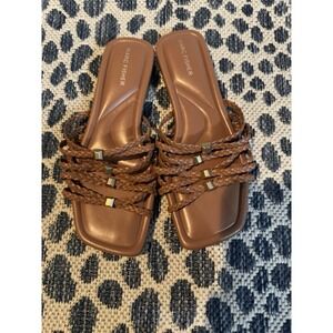Marc Fischer Braided Strap Slide Sandals 8.5 Brown